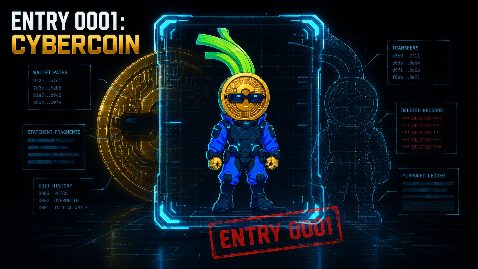 Entry 0001: CyberCoin — the project files itself into its own archive